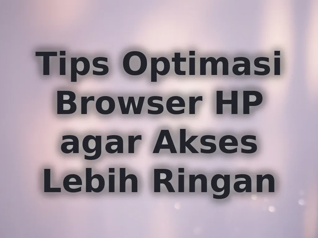 Tips Optimasi Browser HP agar Akses Lebih Ringan